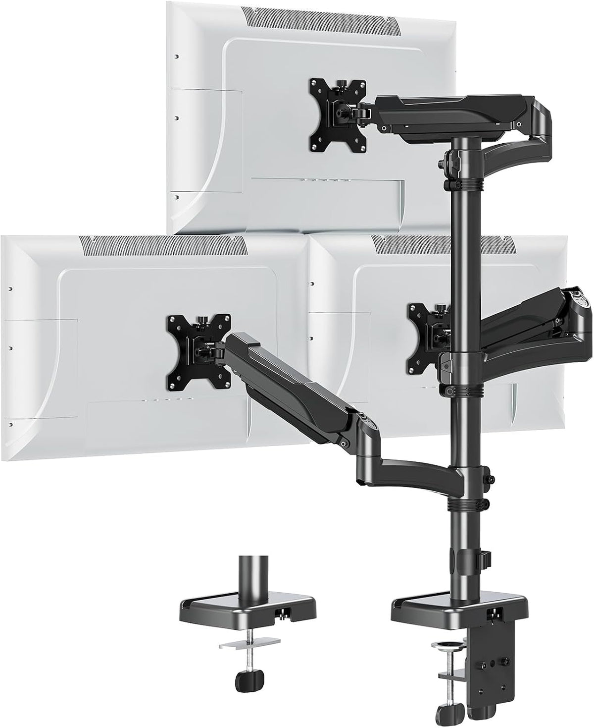 Triple Monitor Mount Fits Max 32" Computer Screen Triple Stand