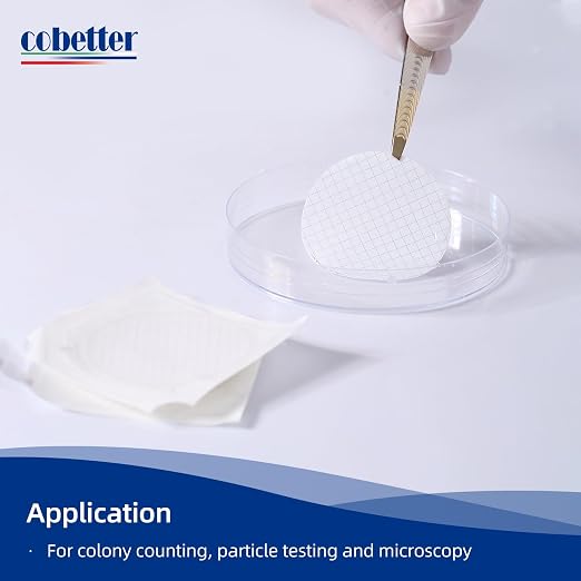 100Pack MCE Gridded Membrane Filter 47mm 0.45μm Mixed Cellulose Esters Membrane