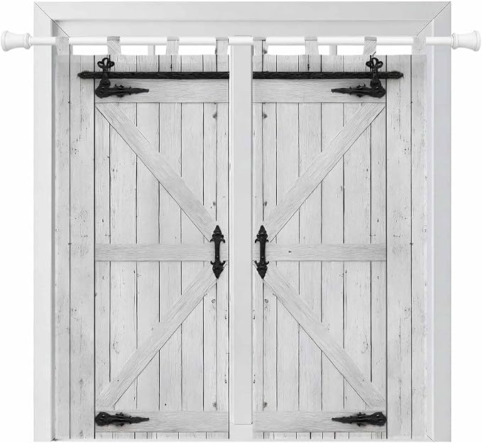 Farmhouse Wood Grain Bedroom Curtains 72 Inch Length, Window Curtains Tab Top