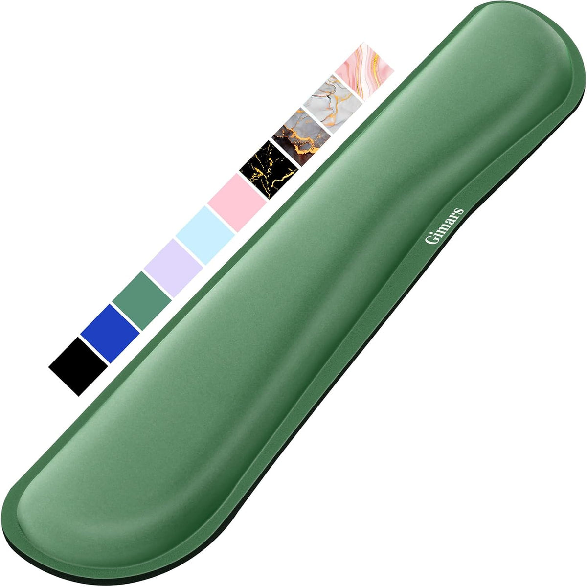 Gimars 17.3'' Extended Keyboard Wrist Rest Pad with 63D High-Density, Firm Memory Foam, Anti-Slip Rubber Base and Ergonomic Design for Typing Pain Relief,Office,Gaming, Computer, Laptop, Dark Green