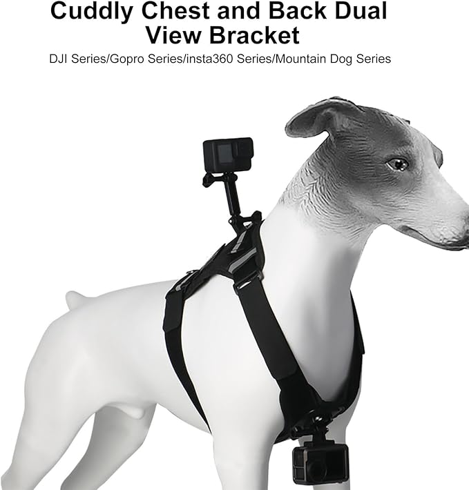Pet Camera Harness,Adjustable Pet Secure Bracket - Puppy Camera Strap Harness Holder,for Small Medium Large Outdoor Walking Training Daily Travel Sports
