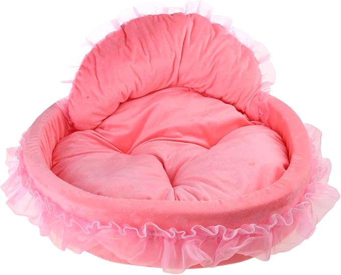 Creative Princess Lace Pet Bed Ruffled Nest for Dogs and Cats Soft Plush Comfortable Princess Sofa Pet Bed