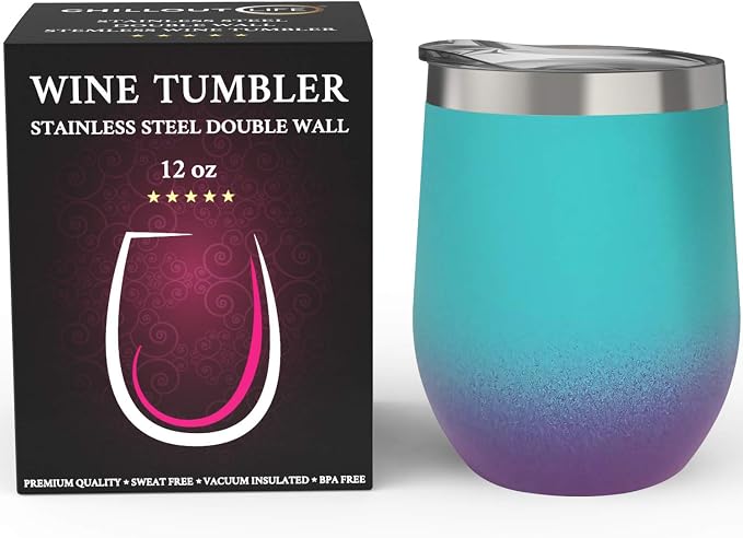 CHILLOUT LIFE 12 oz Stainless Steel Wine Tumbler