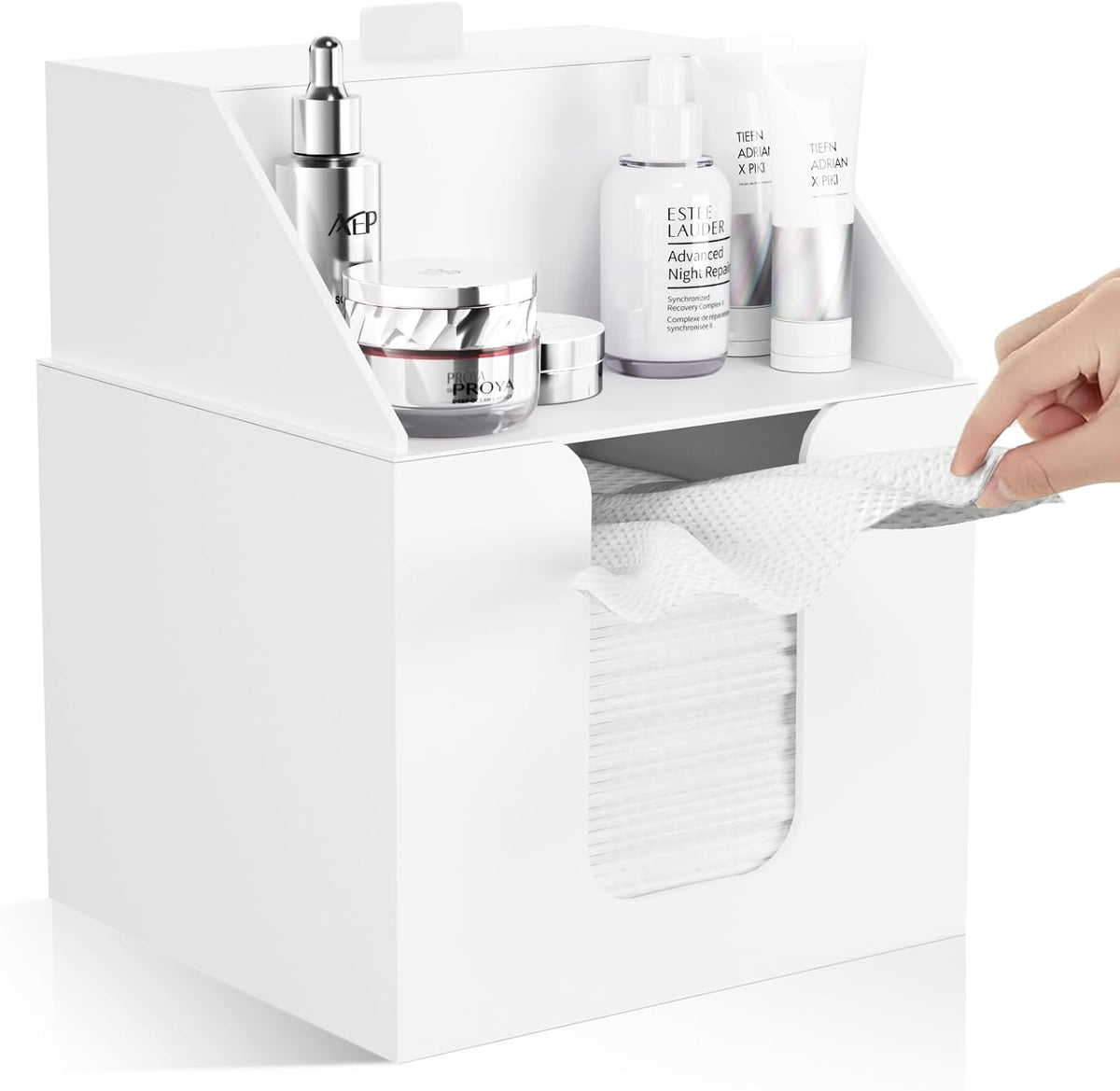 Double Layer Face Towel Holder, Premium Acrylic, Matte White