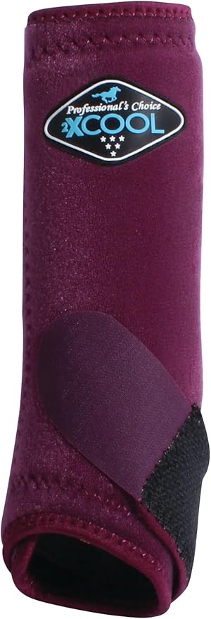 Professional's Choice 2XCOOL Sports Medicine Horse Boots | Protective & Breathable Design for Ultimate Comfort, Durability & Cooling in Active Horses | 2 Pack Medium Wine