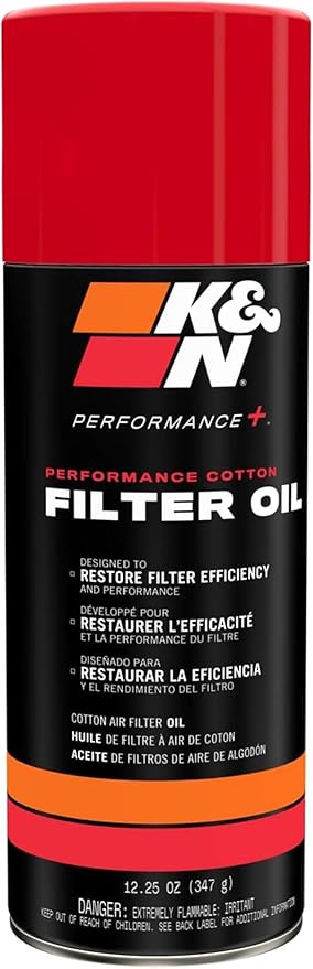 K&N Air Filter Oil: Aerosol; Restore Engine Air Filter Performance and