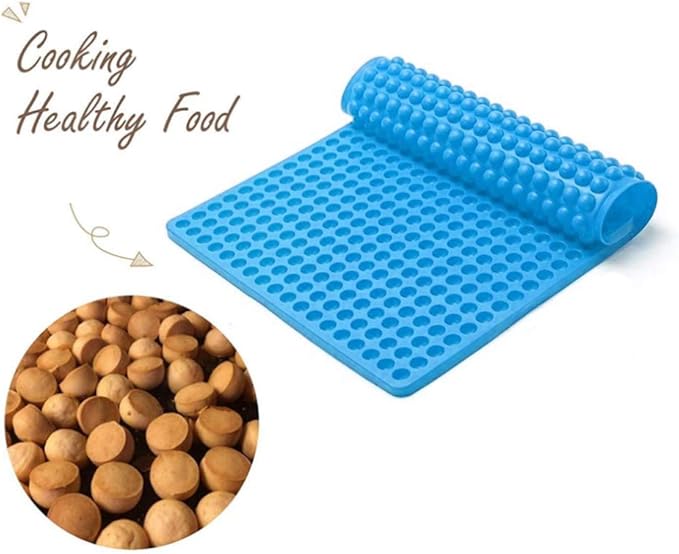 468-Cavity Dog Treat Mold,Mini Round Silicone Mold Dog Treats Pan for Cookies, Pet Treats Baking Mold Small Dot Cake Decoration(Blue)