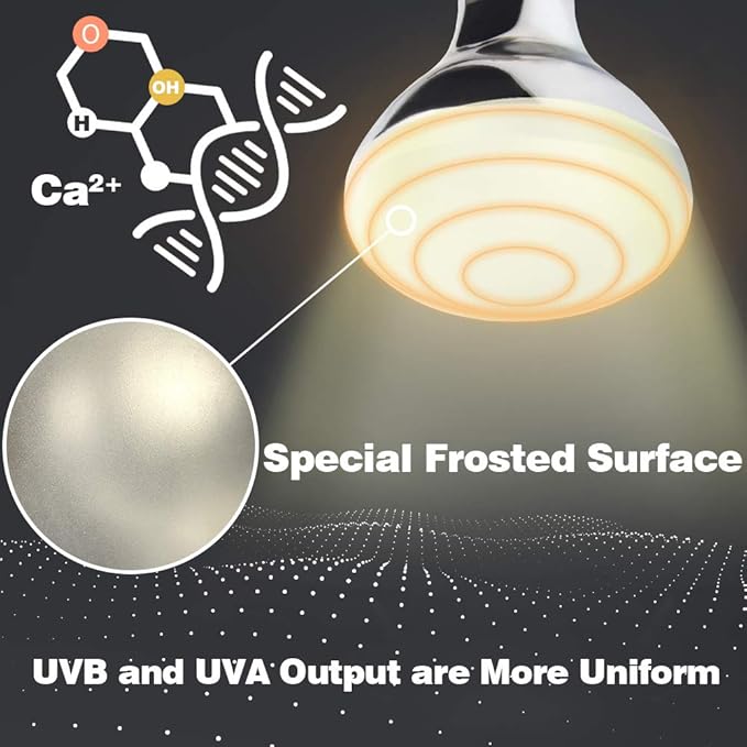 LUCKY HERP 160 Watt UVA+UVB Vapor Heat Lamp Bulb, High Intensity Self-Ballasted Heat Basking Lamp/Bulb/Light for Reptile and Amphibian, Sun Lamp for Bearded Dragon Lizard Turtle