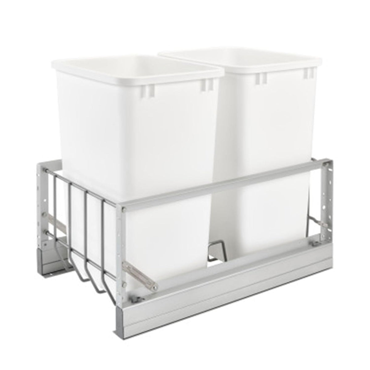 Rev-A-Shelf Double Pullout Garbage Trash Cans for Kitchen Cabinets, 35 Qt