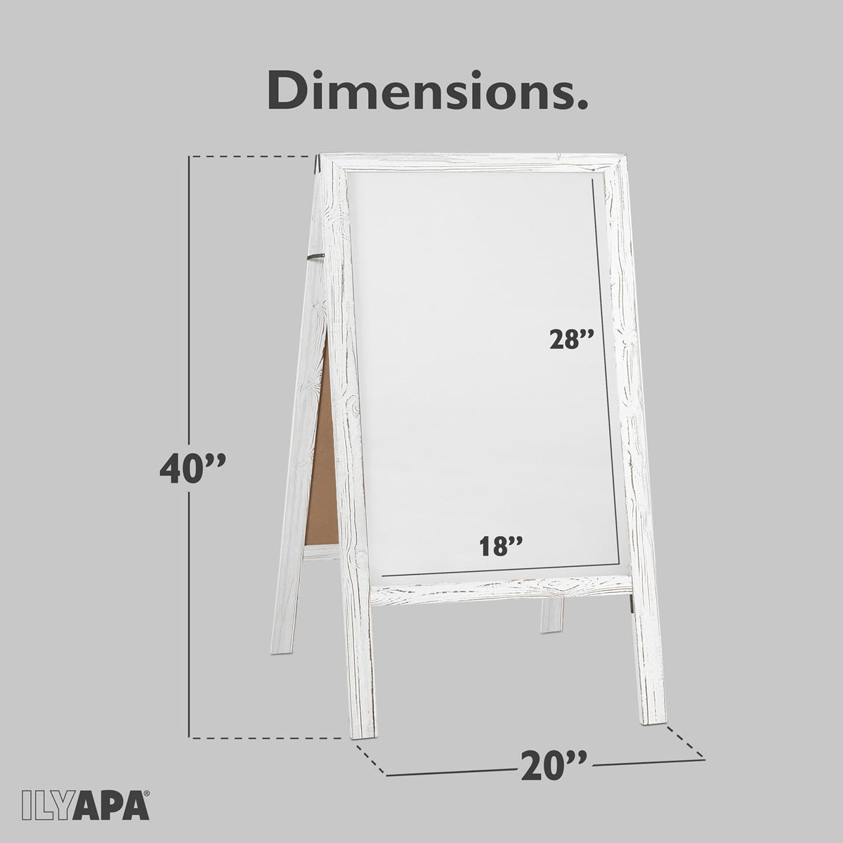 Ilyapa A Frame Whiteboard Easel Sign 40x20 in - Sandwich Signs Outdoor