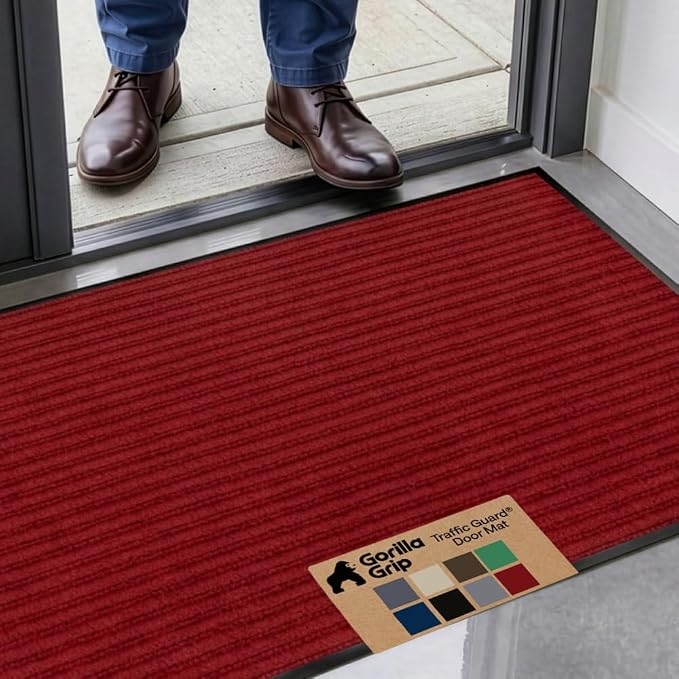 GORILLA GRIP Waterproof Traffic Guard Door Mat, Heavy Duty Entryway Mats