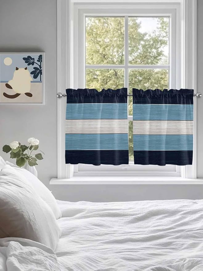 Vintage Country Woodcuts Window Valance Curtains, 2 Panel