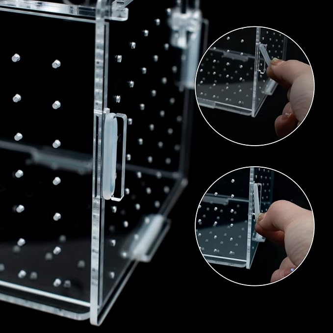 Fish Breeding Box for Aquarium Acrylic Fish Tank Breeder Divider Box with Suction Cups Transparent Hatchery Hanging Incubator for Fishes Shrimp Clownfish and Guppy 7.2" x 3.5" x 3.3"