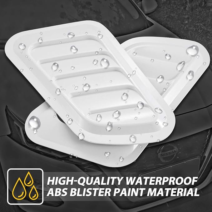 KaTur 1 Pair Universal Car ABS Decorative Air Flow Intake Scoop Turbo Bonnet