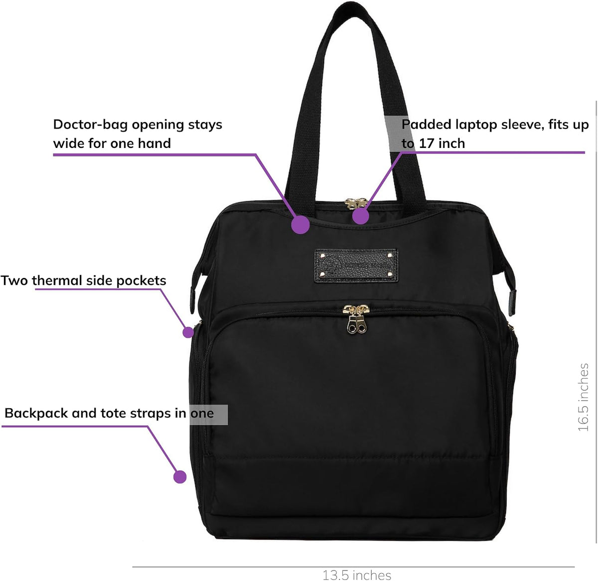Sarah Wells Norah Breast Pump Backpack (Black)