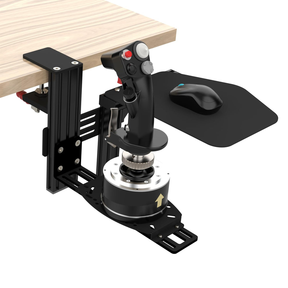 EG STARTS 1 Set Metal Mouse Pads Mount Holder Platform Compatible for Video Simulation Flight Stick Desk Hotas Joystick Mount Flight Joystick Mounting Extension Attachment Keyboard Mounts