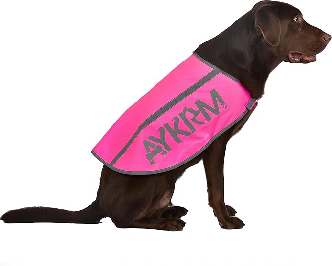 Pink Reflective Dog Vest for Medium Breeds,High Visibility Dog Safety Vest Harness with Removable Bell Keep Safe from Hunting, Training & Cars Accidents