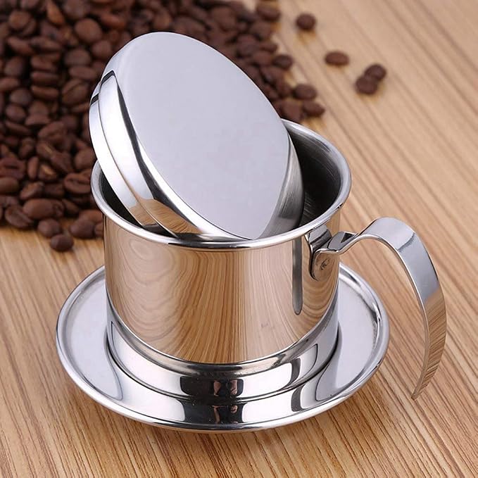 TOPINCN Vietnamese Coffee Drip Filter, Stainless Steel Pour Over Coffee Maker