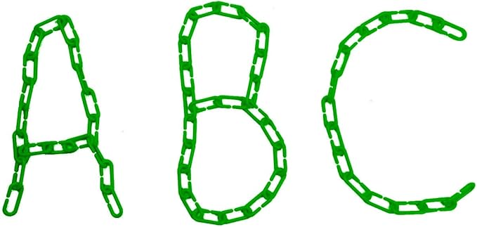 200-Piece Green Plastic Chain Links & Toys - Interlocking C-Clip Bird Cage Accessories for Parakeets, Sugar Gliders, Small Pets (Climbing/Swinging Toys)