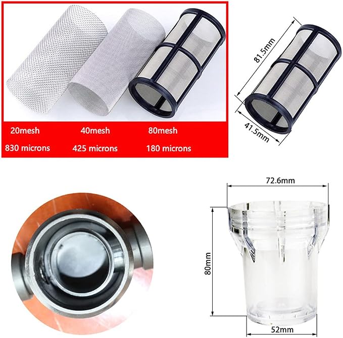 Sediment Filter Pressure Washer Filter Stainless Steel Filter 40Mesh Screen