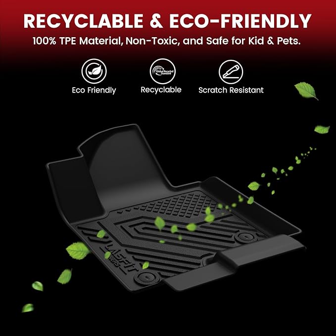 LASFIT Floor Mats for Nissan Pathfinder 2013-2020 / Infiniti QX60 2014-2021 / JX35 2013, All Weather TPE Custom Fit Easy Clean Durable No-Curling Trunk Mat for Pathfinder & QX60 & JX35