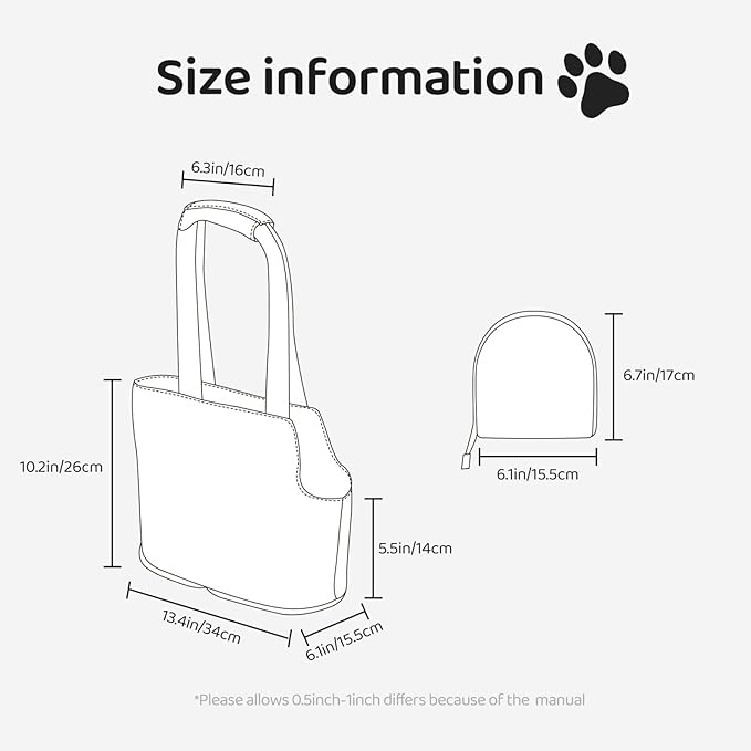 Custom Dog Carrier Purses Personalized Crossbody Puppy Carrying Bag Add Your Pet Photo Name Text Soft-Sided Sling Cat Pouch for Outdoor Hiking Traveling Subway Shopping (Style3)