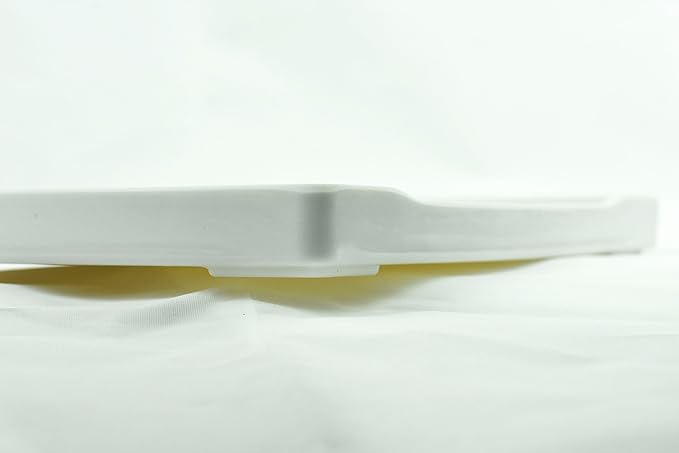 OMEM Reptile Bowl Large Food and Water Dish Enough Space Also Fit for Bath Simulated Wood Grain Surface (M, White)