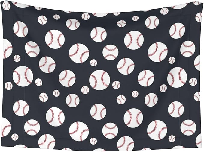 Double Sided Plush Pet Blanket with Cozy Dot Texture and Smooth Reverse, Baseball Softball Grey, Reversible Throw for Dogs Cats on Couches Beds Crates