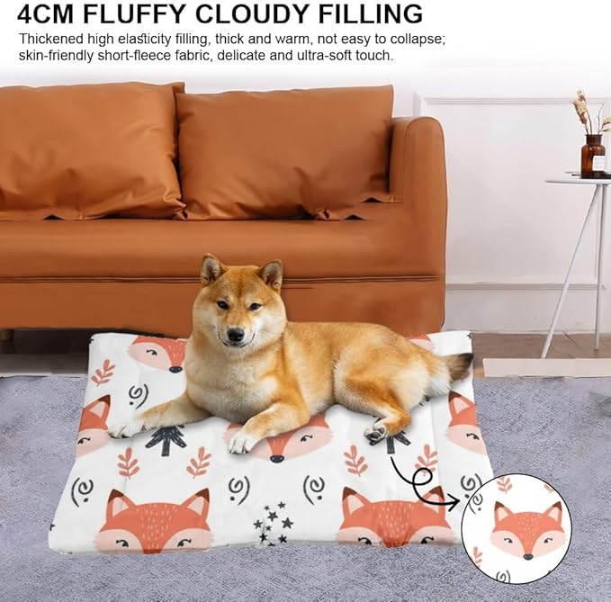 Cozy Cat Beds with Anti-Slip Bottom, Cute Animals Things for Dogs Puppy Crate Pads Dog Beds& Furniture Breathable Dog Matt for Indoor& Outdoor Sofa Cars, Machine Washable 24 X 36 Inch