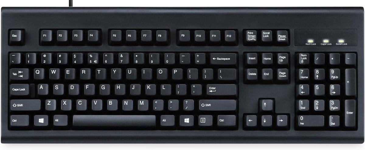 Perixx Periboard-106, Wired Performance Full Size Keyboard, Curve Ergonomic Keys, Black, US English Layout (11204)