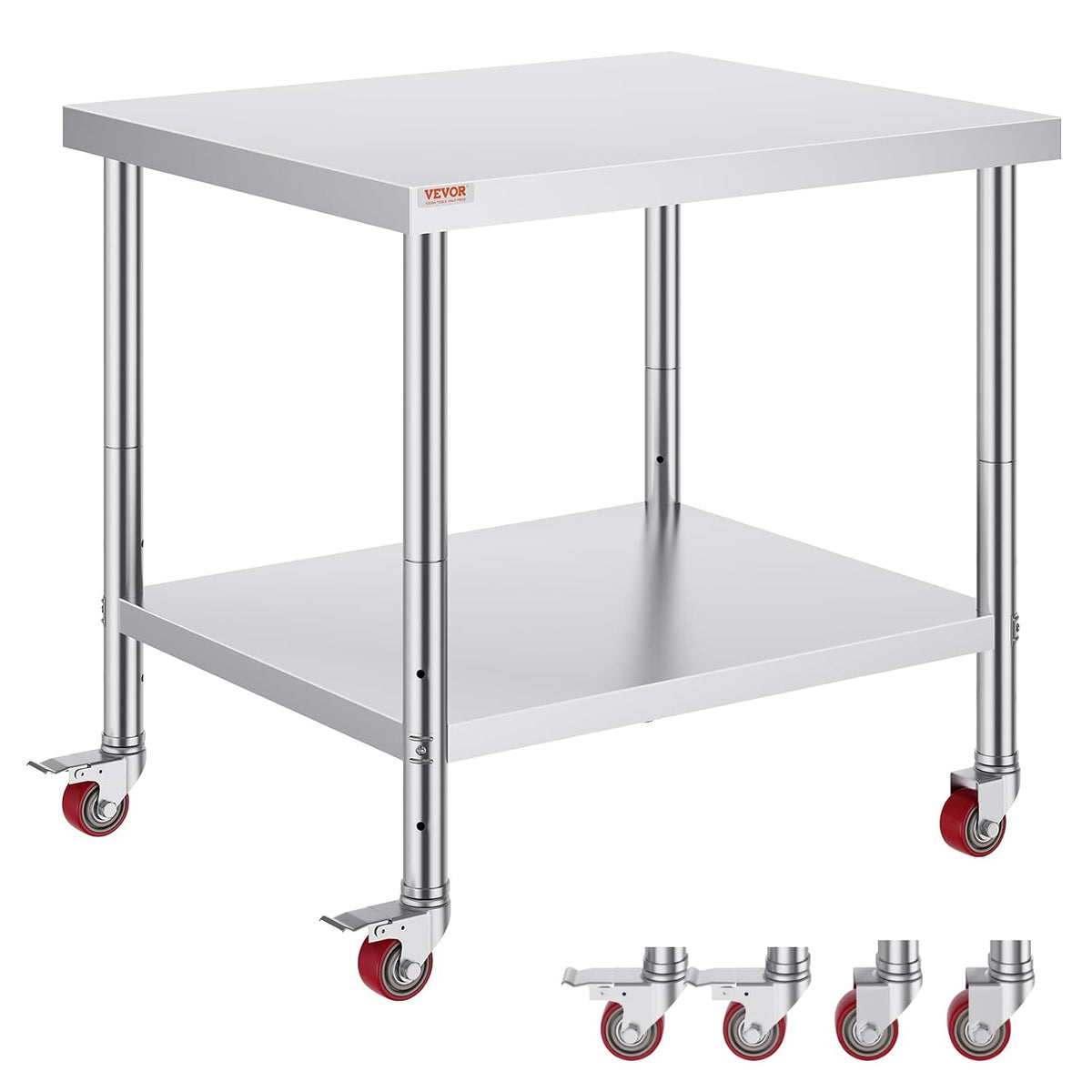 VEVOR Stainless Steel Work Table 36 x 30 x 34 Inch Food Prep Worktable