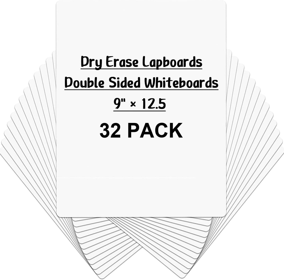 Dry Erase Lapboards, HERKKA 32 Pack Double Sided Dry Erase Lap Boards 9 x 12.5 Inch Small Dry Erase Boards for Students Classroom Teacher Supplies