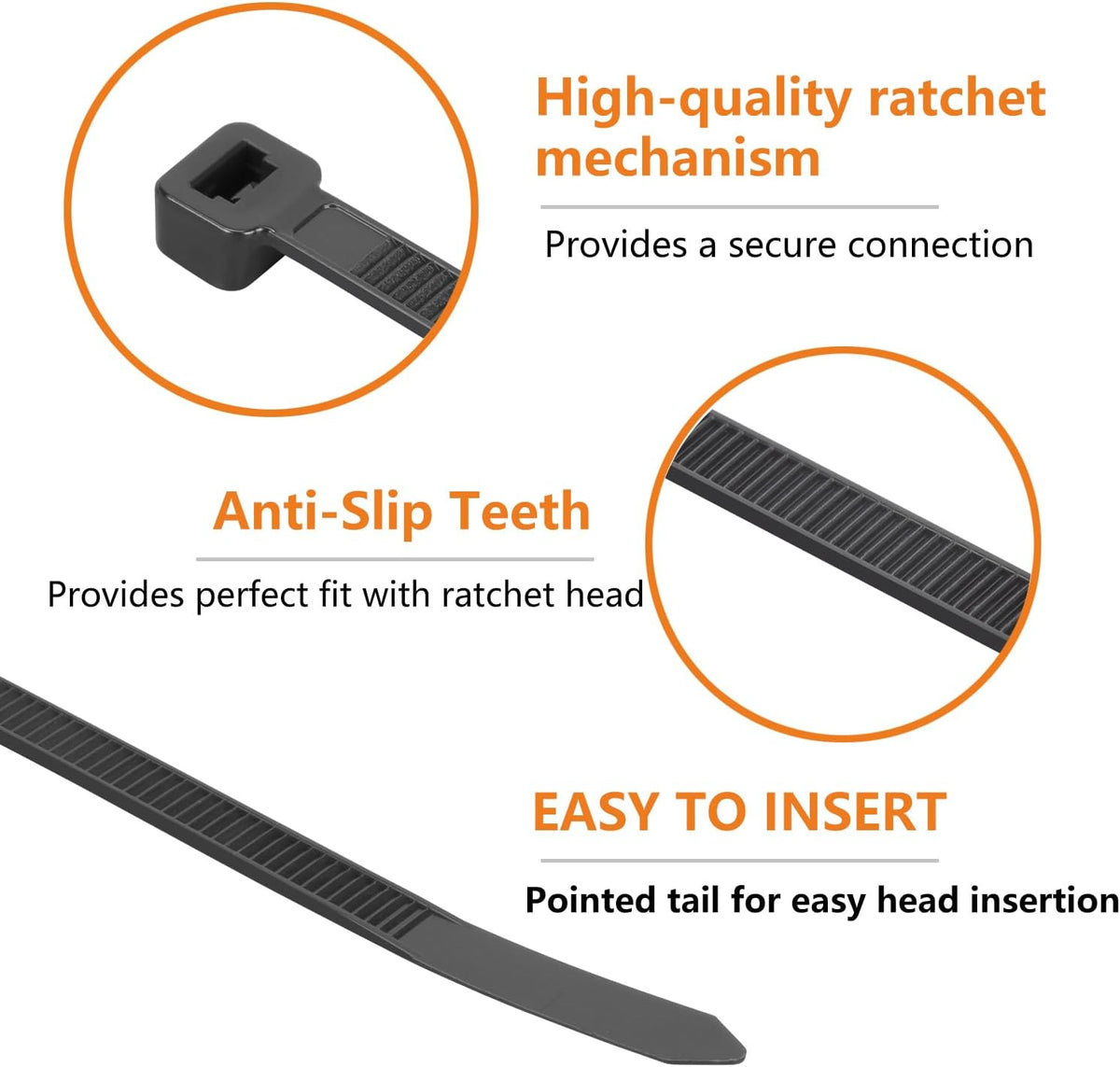 12 Inch Black Zip Ties 2000 Pack Cable Ties 45 LBS