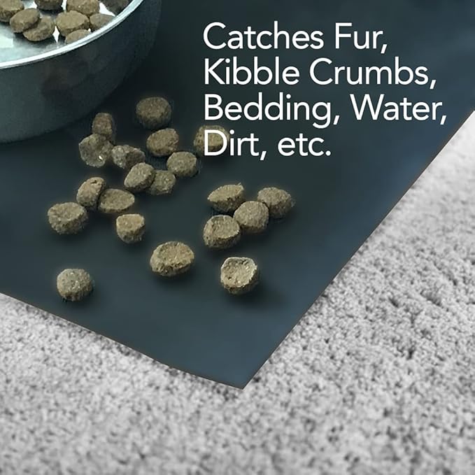 RESILIA Under Pet Cage Mat for Bird Cages, Reptile Aquariums, Dog Kennels, Water-Resistant Pad for Carpeted Floors and Surfaces, 30 Inches x 48 Inches, Black