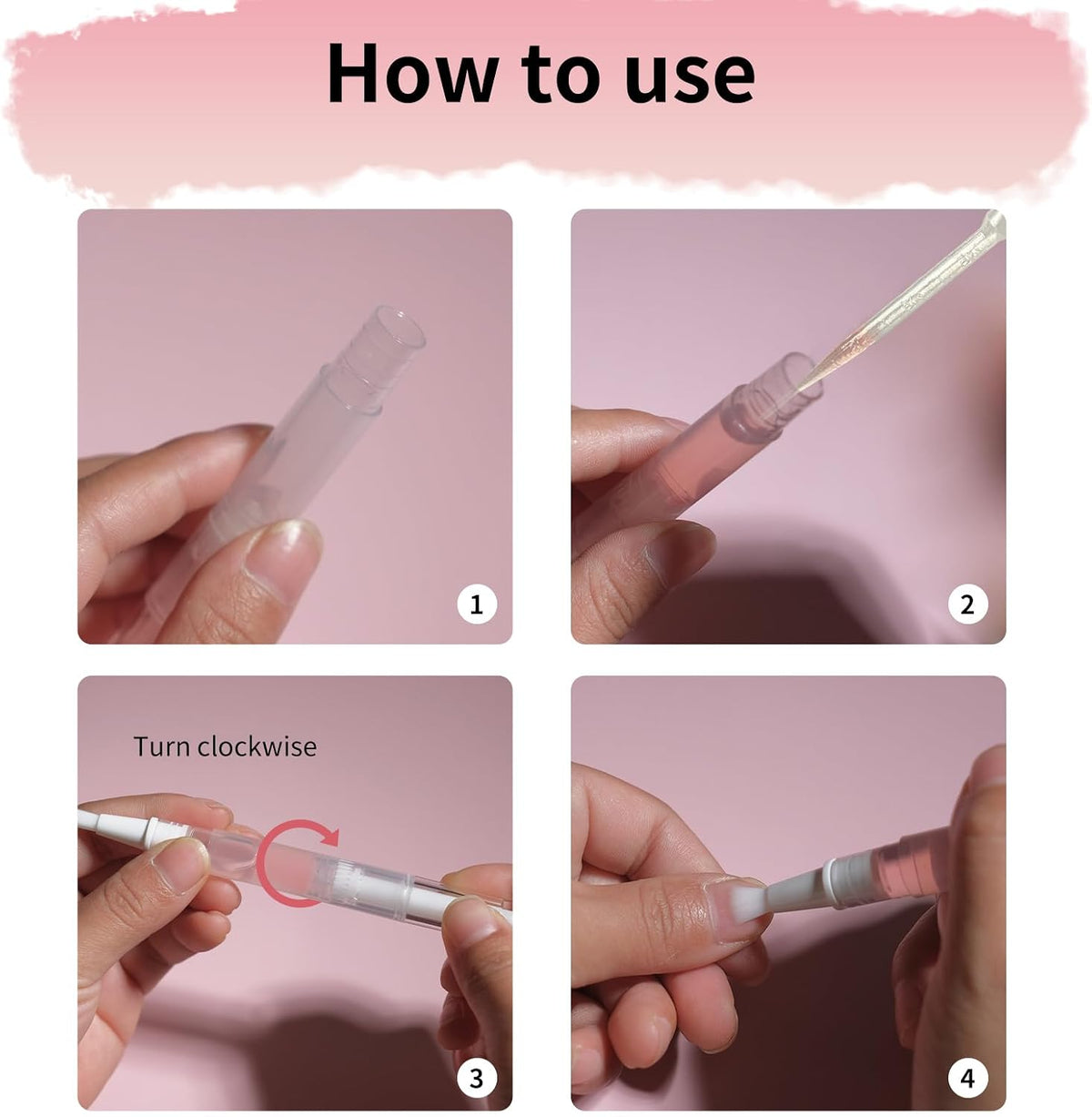 110 Pcs 3 ml Empty Cuticle Oil Pen Transparent Twist Pen Empty Nail Oil Pen with Brush Tip Cosmetic Container Applicator for Homemade Nail Oil, Lip Gloss, Eyelash Growth Liquid, White