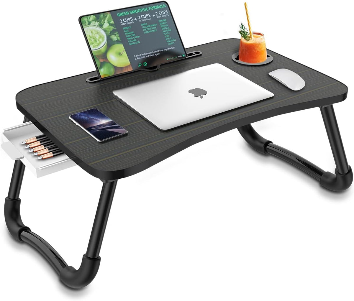 Zapuno Foldable Laptop Bed Table, Laptop Desk, Breakfast Tray, Arc Shape