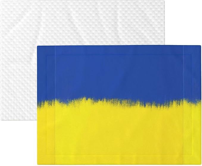 Reversible Plush Throw for Dogs and Cats, Abstract Artistic Ukrainian Flag, Double Sided Blanket with Nubby Dot Side and Sleek Side Ideal for Cuddling Nesting Security