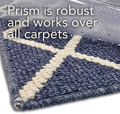 RESILIA Premium Heavy Duty Floor Runner/Protector for Carpeted Floors – Skid-Resistant Plastic Vinyl Carpet Protection, Clear, Prism, 27 Inches x 75 Feet, Made in the USA