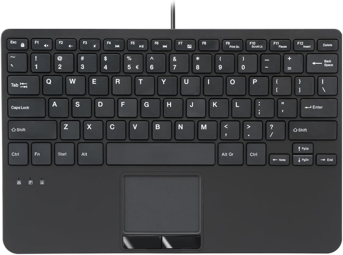 Perixx PERIBOARD-525 US, Wired Mini USB Keyboard with Touchpad - X Type Scissor Keys - 11.18x7.17x1.1 Inches - Build-in 2 USB Hubs - US English