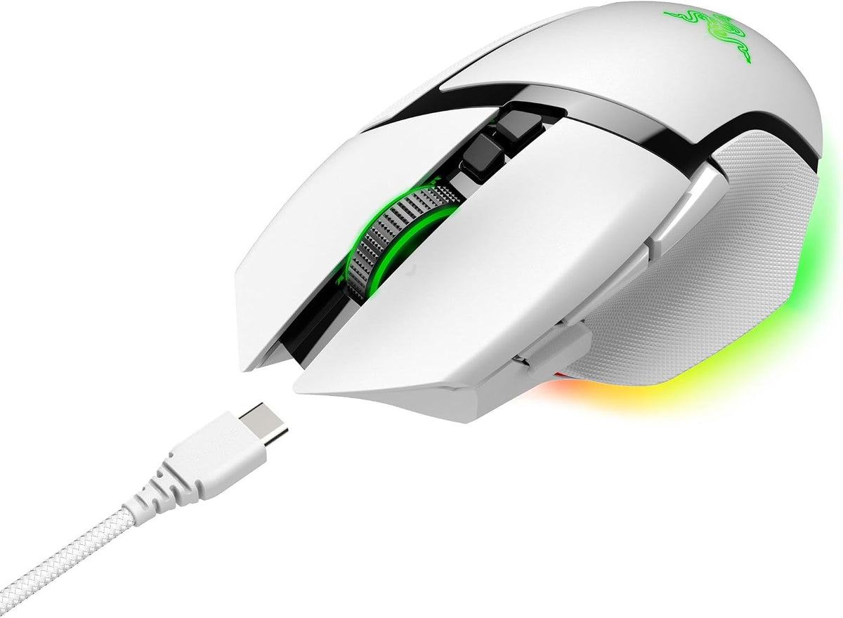 Razer Basilisk V3 Pro Customizable Wireless Gaming Mouse, 2.4Ghz, White