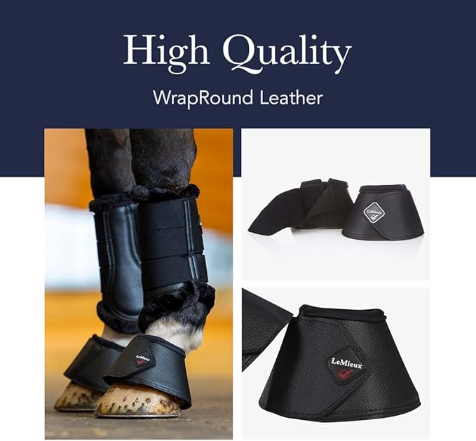 LeMieux Leather WrapRound Overreach Horse Boots - Over Reach or Bell Boots for Horses - Protective Gear and Training Equipment - Equine Boots, Wraps & Accessories