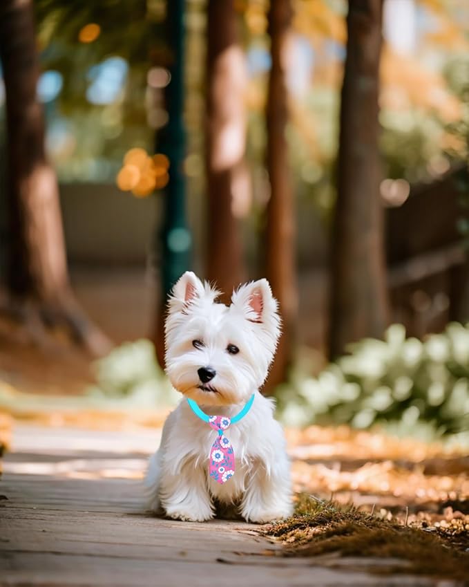 PET SHOW 50 Pack Small Dog Ties Bulk with Adjustable Collar Assorted Cute Neckties Puppy Bowties for Party Holiday Wedding Cats Neck Attachment Pet Grooming Accessories