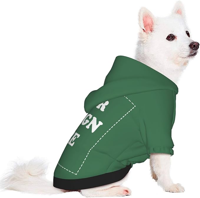 Personalized Dog Hoodie, Custom Dog Costumes for Small Dogs, Holiday Happy Dog Clothes Football Pet Shirt Sweater with Name Number for Girl/Boy Cats/Kitten, Green, XS