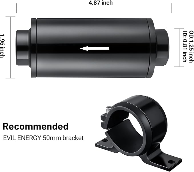 EVIL ENERGY Inline Fuel Filter 100 Micron