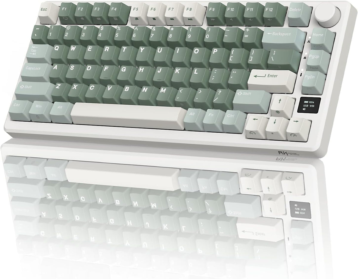 RK ROYAL KLUDGE M75 Wireless Mechanical Keyboard with OLED Display & Knob