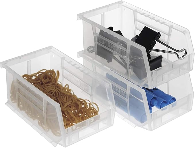Akro-Mils 30220 AkroBins Plastic Storage Bins, Space-Saving Stackable Bins