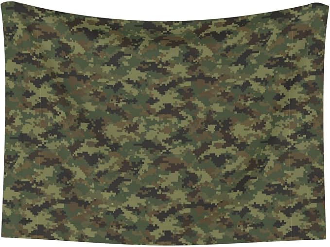 Double Sided Plush Pet Blanket with Cozy Dot Texture and Smooth Reverse, Camo Camouflage Hunting Green, Reversible Throw for Dogs Cats on Couches Beds Crates