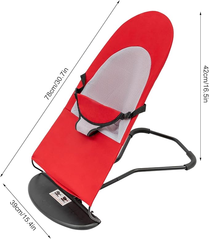 Pet Rocker Bed,Portable Pet Rocking Chair,Foldable Dog Bed,Washable Cat Cot,3-Position Height Adjustable for Cats Dogs up to 33 lbs (Red)