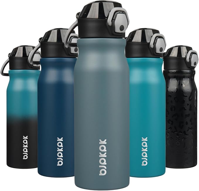 BJPKPK 25 oz Insulated Water Bottle, Stainless Steel Flask | Leak Proof Locking