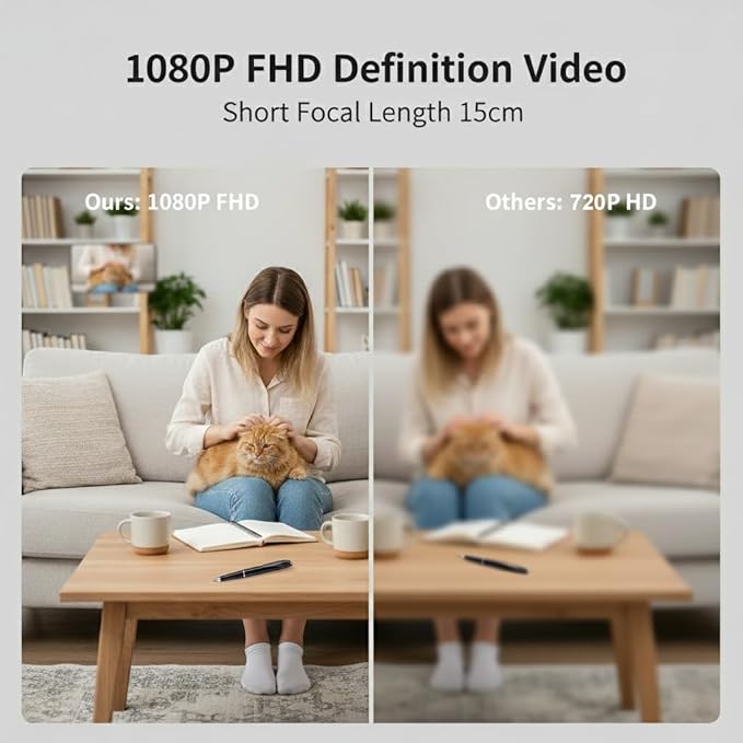 Pen Camera Writing Pen 1080P Short Focal Length Camera 100-degree Angle Pet Monitor, Local Storage, Built-in Battery, WiFi Remote Viewing -No Audio